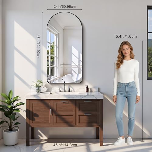 Arched Bathroom Mirror, Wall Mounted Mirror, Living Room, Vertically Hanging - Image 3