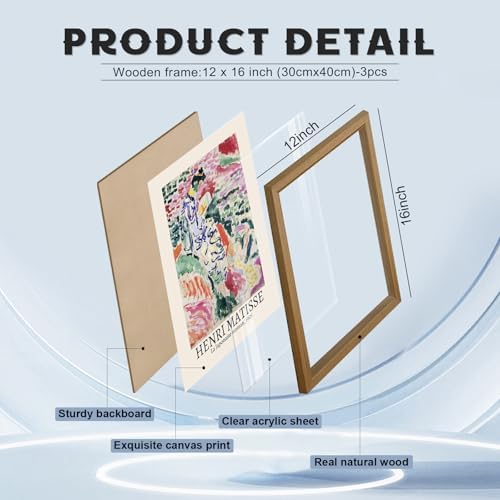 Henri Matisse Wall Art Set of 3 Matisse Poster Aesthetic Canvas Wall Art - Image 2