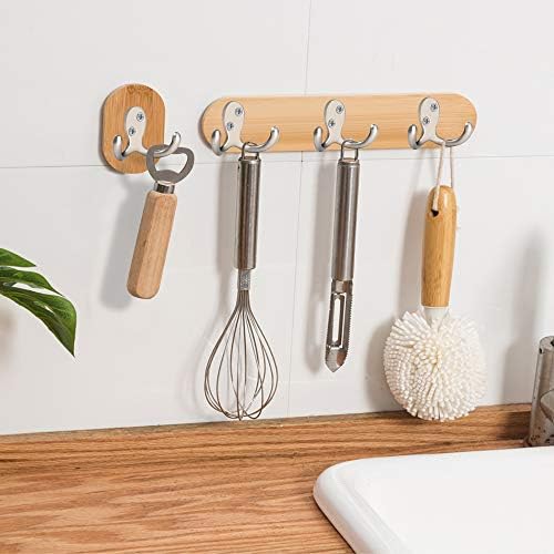 IBosins 8 Pack Silvery Double Prong Coat Hooks Wall Mounted - Image 6