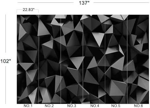 Modern 3D Geometric Black Grey Polygon Wallpaper Peel Stick - Image 5