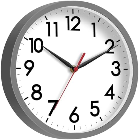 AKCISOT 8 Inch Wall Clock, Silent Battery Operated Analog Clock - Image 2