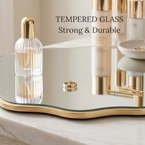 PERFNIQUE Gold Scalloped Mirror, Decorative Modern Wall Decor - Image 6