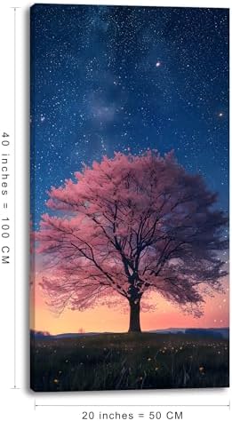Lasdel Beautiful Fantasy Starry Sky Tree Wall Art - Image 2