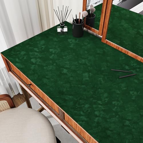 Green Velvet Fabric Wallpaper Floral Felt Fabric Self Adhesive Velvet Flocking - Image 4