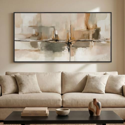 Large Framed Neutral Abstract Wall Art by Cuspin