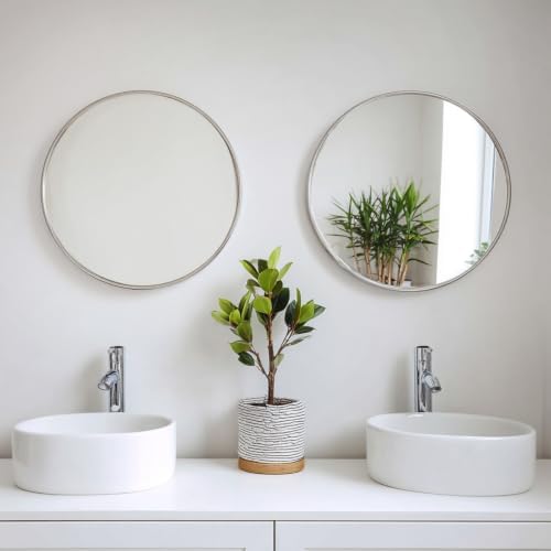 Sunniry Nickel Round Mirror 20 inch, 2 Pack Circle Mirror - Image 6
