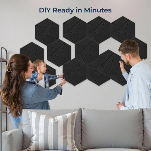 12 Pack Hexagon Acoustic Panels Self Adhesive, Sound Proof Panels - Image 4