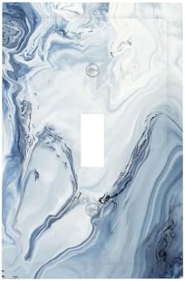 Decorative Light Switch Cover Blue Marble Pattern 1 Gang Single Toggle by Lightswitchcovers