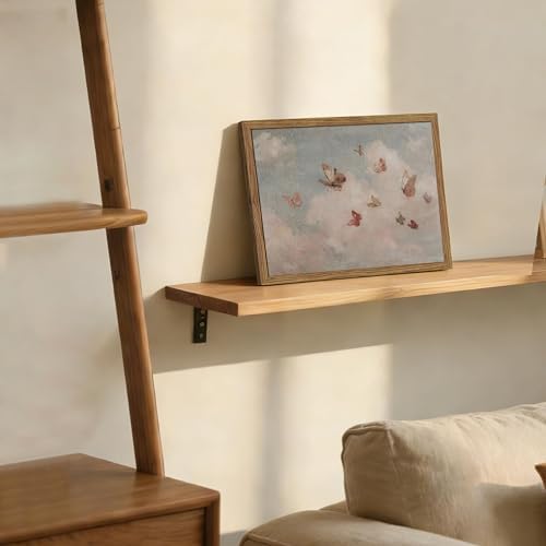 Framed Vintage Butterfly Canvas Wall Art, Dreamy Cloud Butterfly Poster Print - Image 7