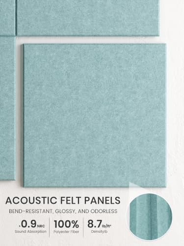Bumusty 48"x 36" Large Felt Bulletin Board Tiles, Aqua Blue - Image 3