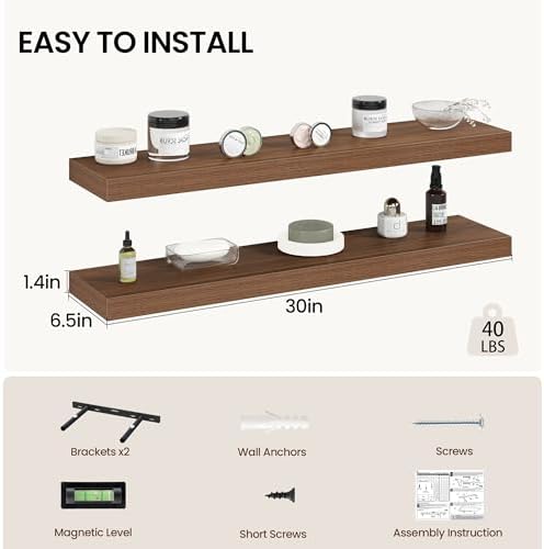 Vivelove 30 Inch Floating Shelves Wall Mounted - Image 3
