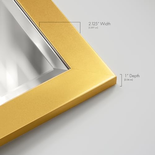 Renditions Gallery Full Length Mirror Shiny Gold Wood Frame Full Body Wall - Image 6