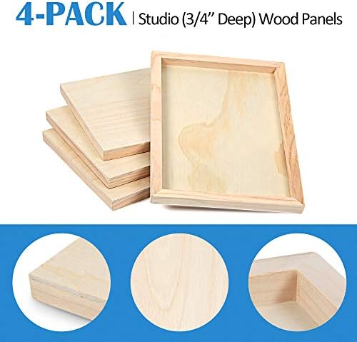 Falling in Art 4 Pack 9x12’’ Unfinished Birch Wood Panels Kit - Image 5