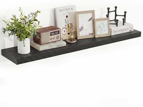 Acovy 40 Inch Floating Shelves, 3D Textured Wood Grain, Wooden Shelves by Acovy