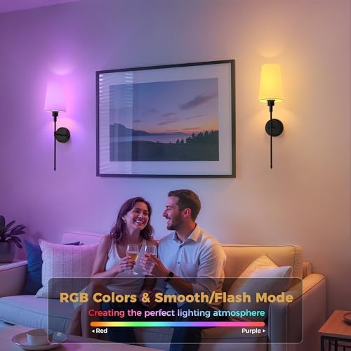 Battery Operated Wall Sconce: Set of 2 Wireless Wall Light 12000mAh - Image 2