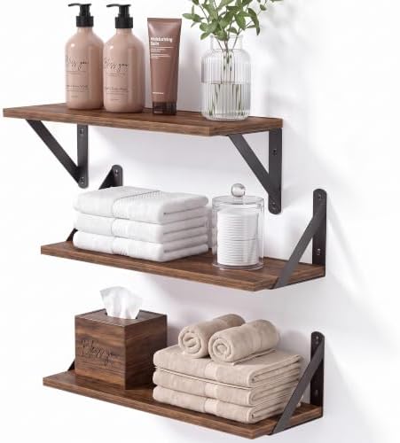 Walnut Shelves for Wall 16x6 Inch by Unknown