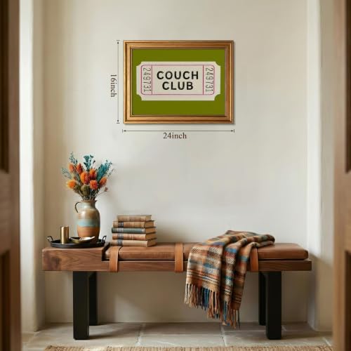 Gold Framed Vintage Ticket Wall Art, Retro Fun Couch Club Artwork - Image 4