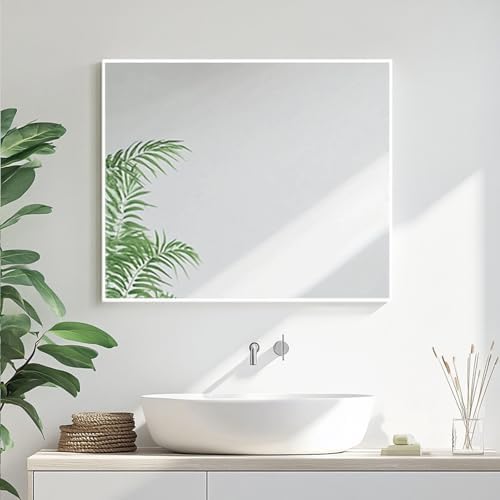 Sunniry White Bathroom Mirror, 24x36 inch Bathroom Mirrors - Image 4