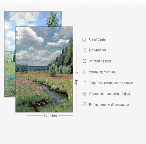 Landscape Wall Art Set of 2 Modern Farmhouse Poster 16x24 Inch Unframed - Image 7