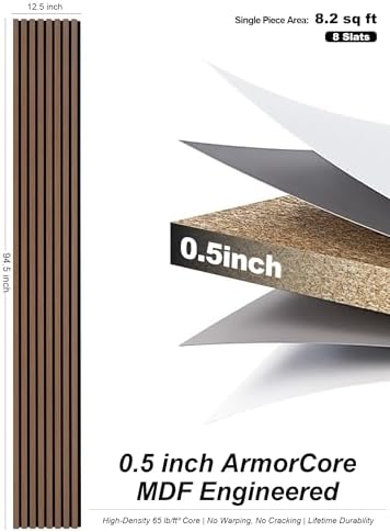 Mollywell Wood Panels for Wall, 94.5x12.5 in - Image 4