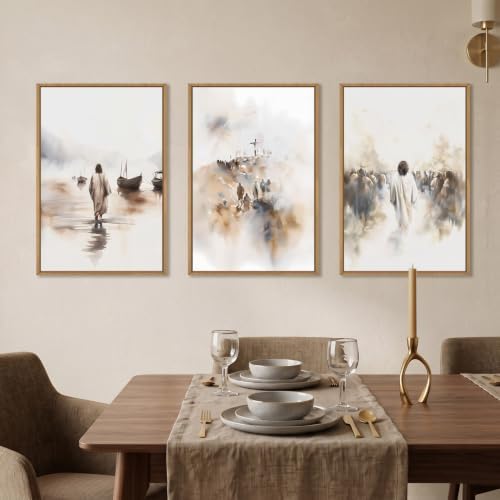 Large Jesus Christian Framed Canvas Wall Art -16"x24"x3 - Image 3