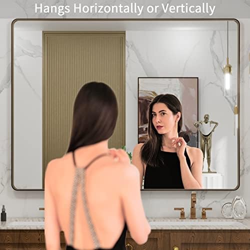 LOAAO 48"X36" Bronze Bathroom Mirror - Image 2