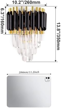 FRIXCHUR Black Crystal Wall Sconce, Modern Wall Light Fixture - Image 5
