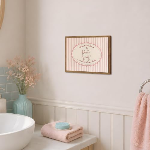 Cute Cat Bathroom Wall Art Welcome to the Bathroom a Cat Will Be - Image 6