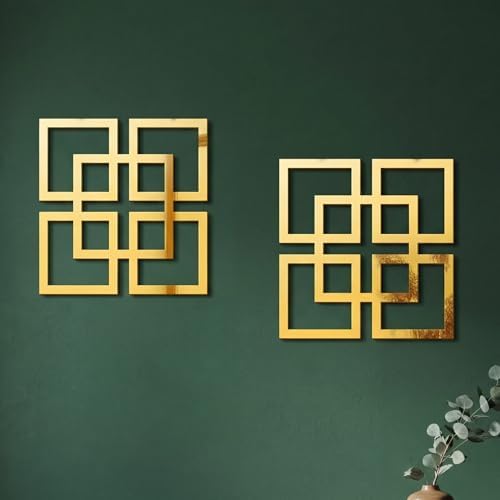 Weysat 2 Pieces Silver Mirrored Wall Decor 11.8 x 11.8 - Image 7