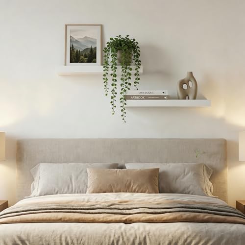 20in White Floating Shelves for Wall, Home Decor - Image 2