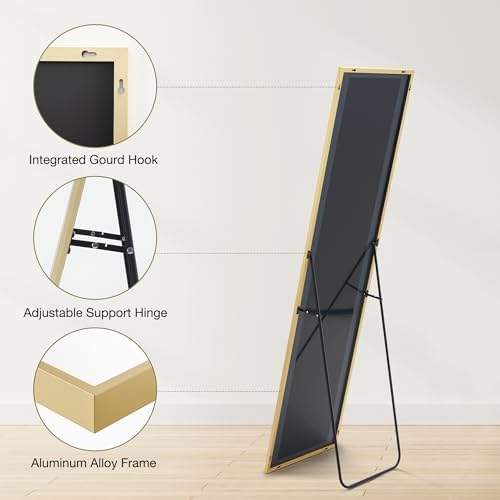 OLIXIS Gold Full Length Mirror for Bedroom - Image 5
