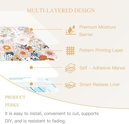 Dimoon Floral Wallpaper Peel and Stick Wallpaper Boho Retro Contact Paper - Image 3