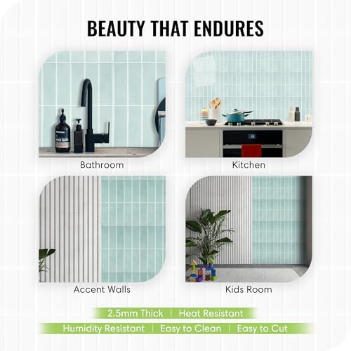 Select 5 Pack Peel and Stick Backsplash Square Tiles, 12x12 in - Image 3