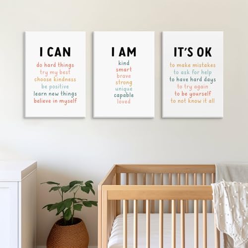 Kids Affirmation Wall Art Positive Canvas Wall Decor Inspirational Quotes - Image 3