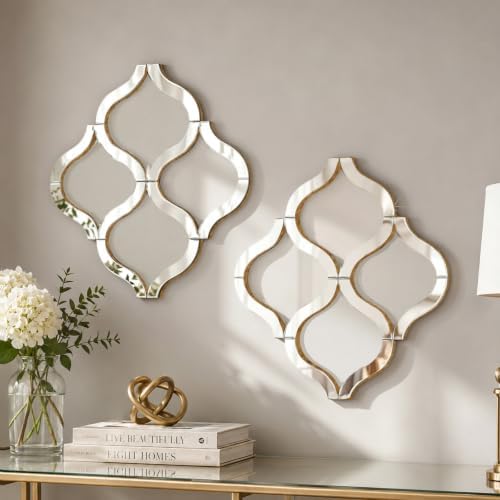 Square Decorative Wall Mirror 12 x 12 Inch, Modern Wall Mounted Accent Mirror by OPULINEA