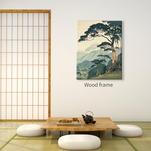 Nature Mountain Landscape Wall Art Vintage Japanese Forest Canvas Poster 24x36 - Image 5
