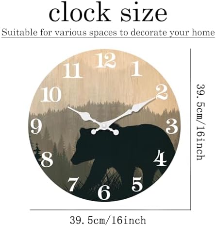 XFM Cabin Bear Wall Clock 16 Inch - Image 6
