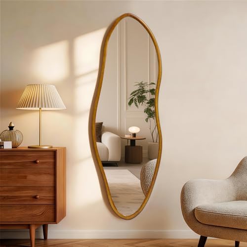 Irregular Full Length Mirror, Large Asymmetrical Wall Mounted Mirror by Unknown