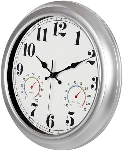 JENLYSTIME 13 Inch Outdoor Clock, Waterproof and Silent - Image 6