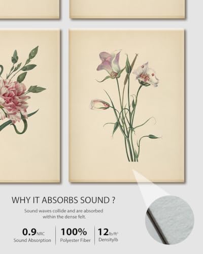 VIYYIEA Acoustic Art Wall Panels, Boho Flower Sound Proof Panels 48×32in - Image 7