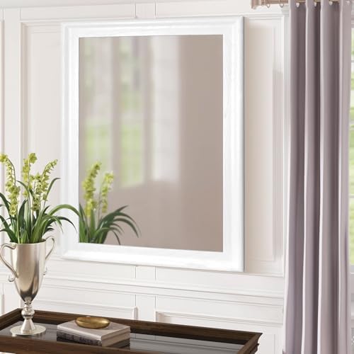 White Wall Mirror for Bathroom, Rectangle Large 30 x 40 inch Vanity Mirrors - Image 4