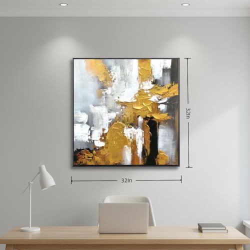 Hand Painted Black and White Abstract Wall Art - Image 6