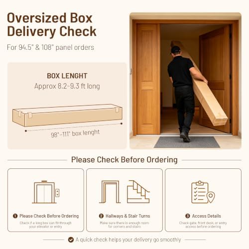 Amsleekey 2-Pack 94.5″x12.6″ Acoustic Wood Slat Wall Panels, 4 Hooks - Image 3