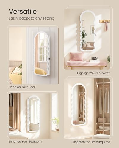 SONGMICS Wide Jewelry Organizer, Wall/Door Mounted, LED Cabinet - Image 6