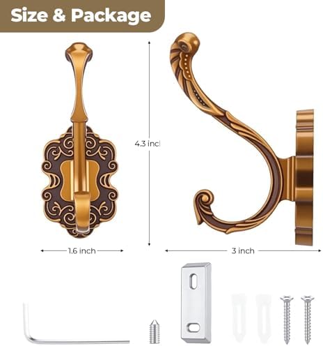 3 Pack Vintage Swan Metal Wall Hooks Heavy Duty Aluminum Alloy Coat Hooks - Image 3