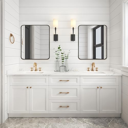 Black Framed Bathroom Mirror, Matte Black - Image 3