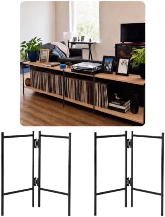 Sintuff 2 Tiered Industrial Metal Bookshelf Frame, 2 Pack Modular DIY Shelving by Sintuff