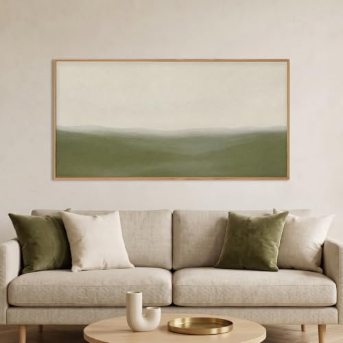Aryroi Sage Green Abstract Landscape Framed Canvas Wall Art Set, Watercolor - Image 2