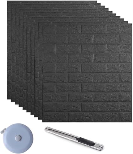 10PCS 3D Wall Panels, 3D Brick Foam Peel & Stick by YVTEUWallArt
