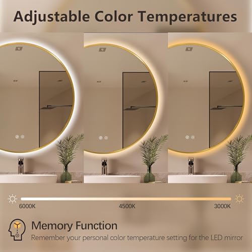 Niccy 28" Round LED Bathroom Backlit Mirror - Image 2